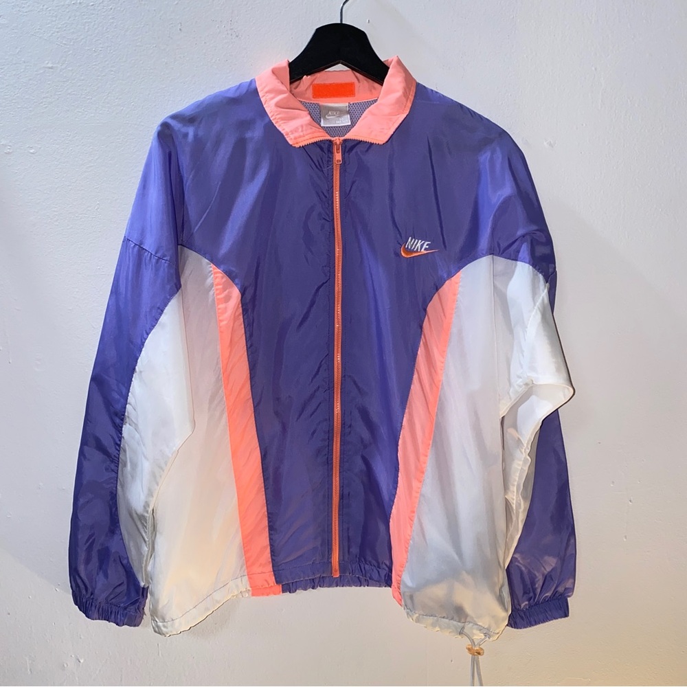 Vintage Nike Colorblock Windbreaker Women’s Medium Purple Orange 90s